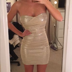 Sparkly sheer strapless dress